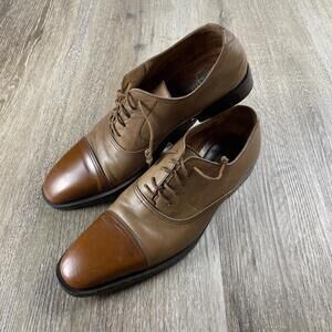 Zelli Cap Toe Oxford Dress Shoe Contrast Rustic Brown Size 8.5D Steampunk